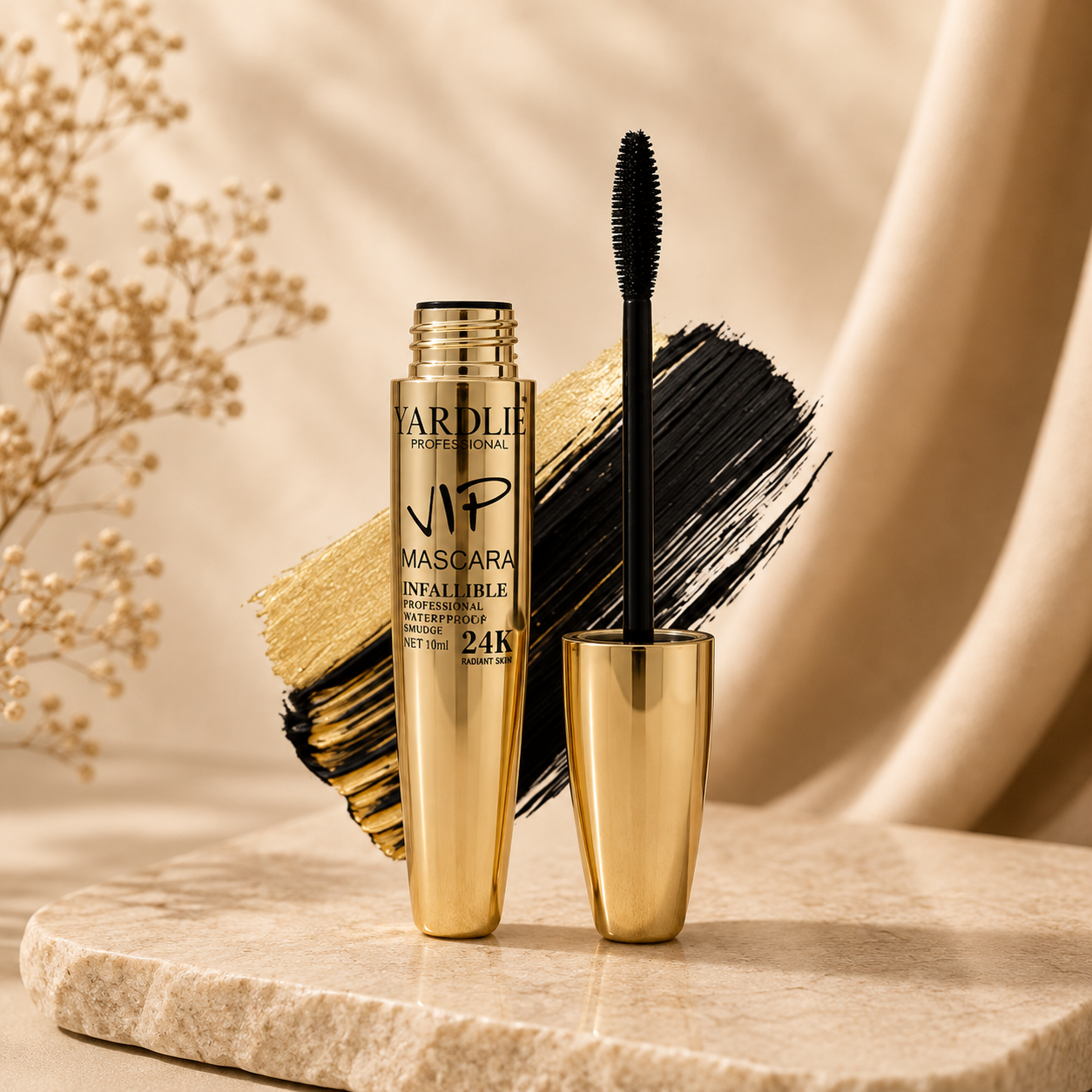 Yardlie VIP Infallible Waterproof Mascara VC-B5 24K Fresh Wear 10g