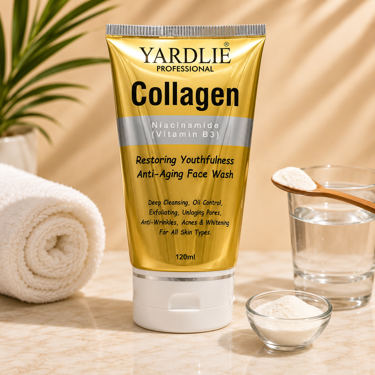 Yardlie Professional Face Wash | Collagen | Niacinamid | Vitamin B3 120Ml