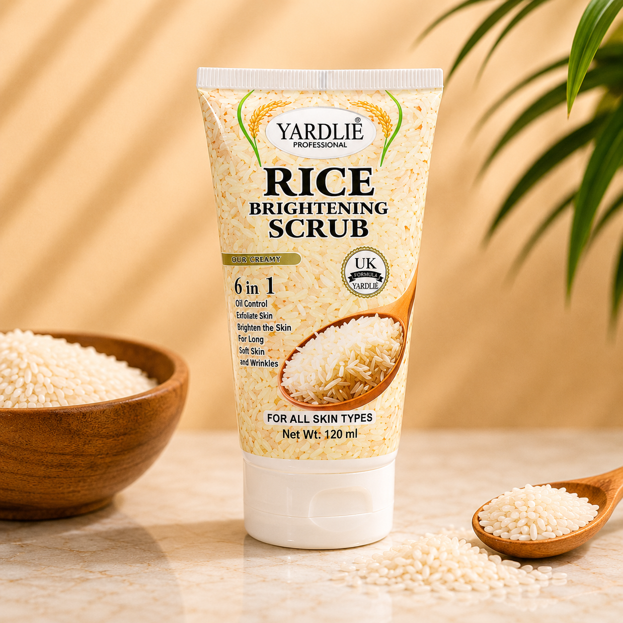 Yardlie Professional Rice Brightening Face Scrub 6 in 1 120ML