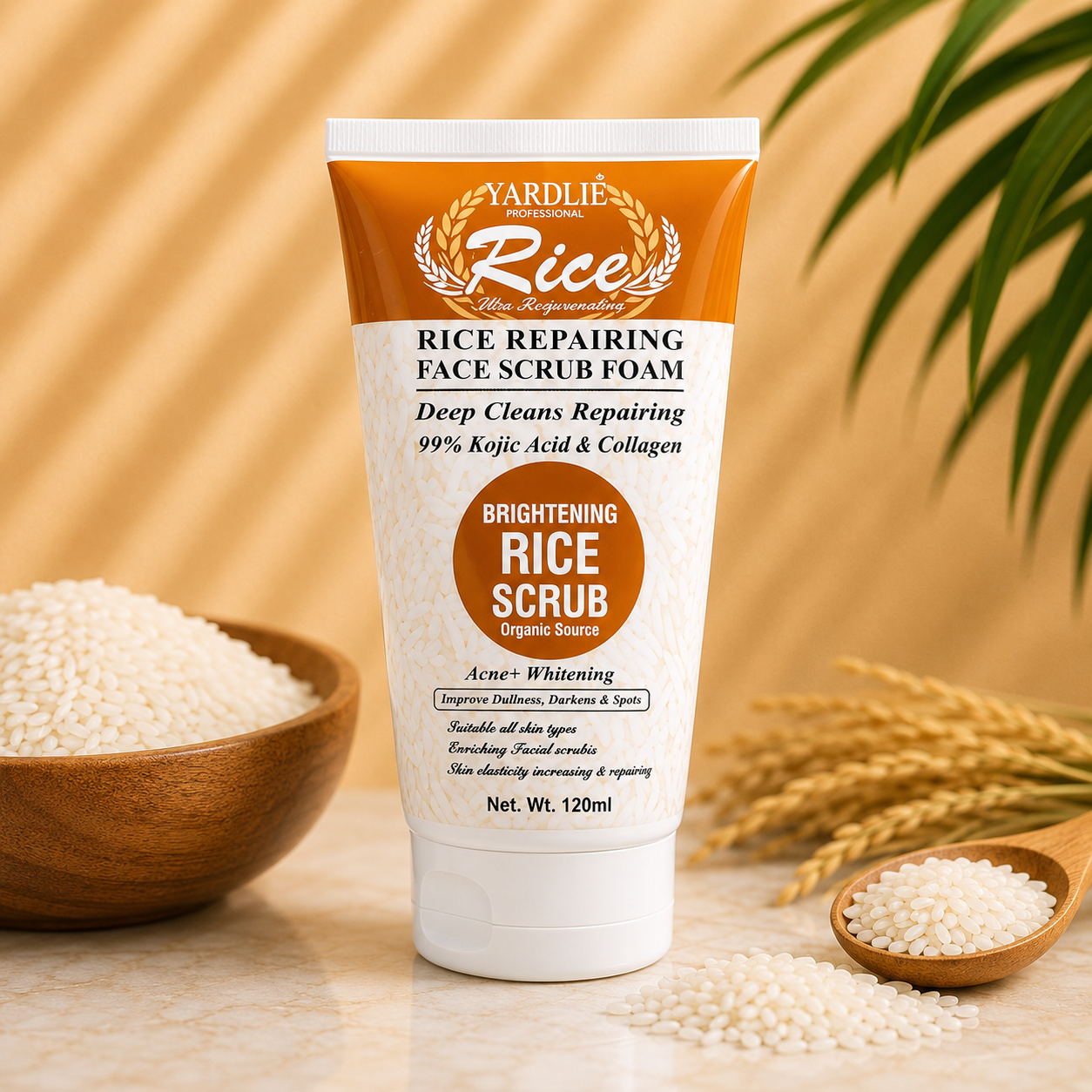 Yardlie Professional Rice Repairing Face Scrub with Kojic Acid 120ml