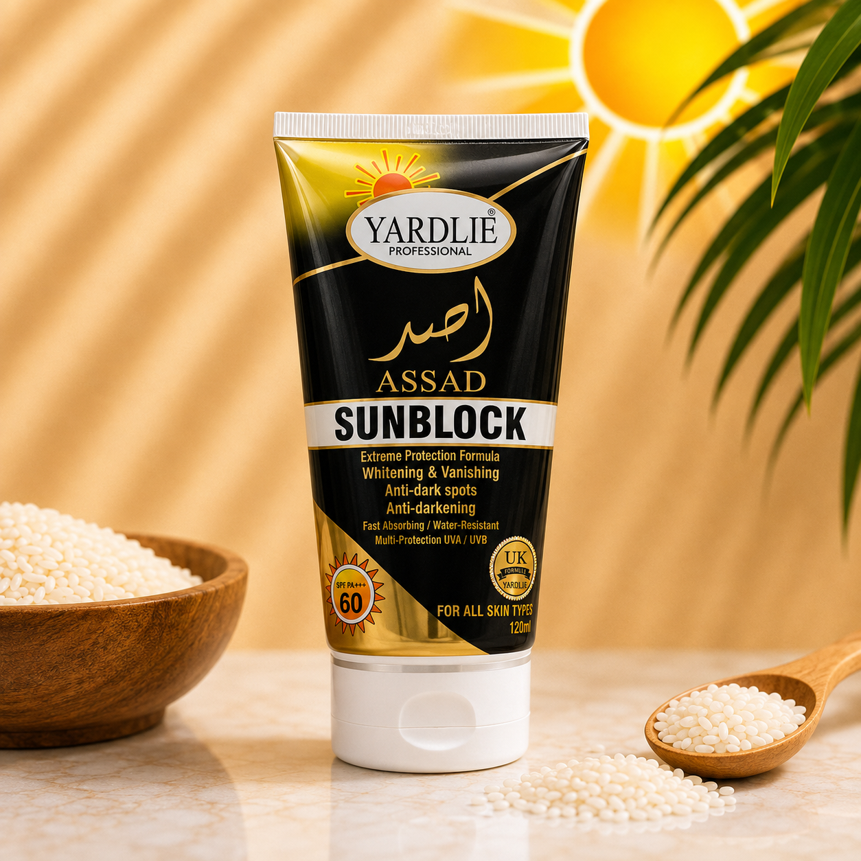 Yardlie Professional Assad SPF 60 Sunblock Face Body Cream 120ml