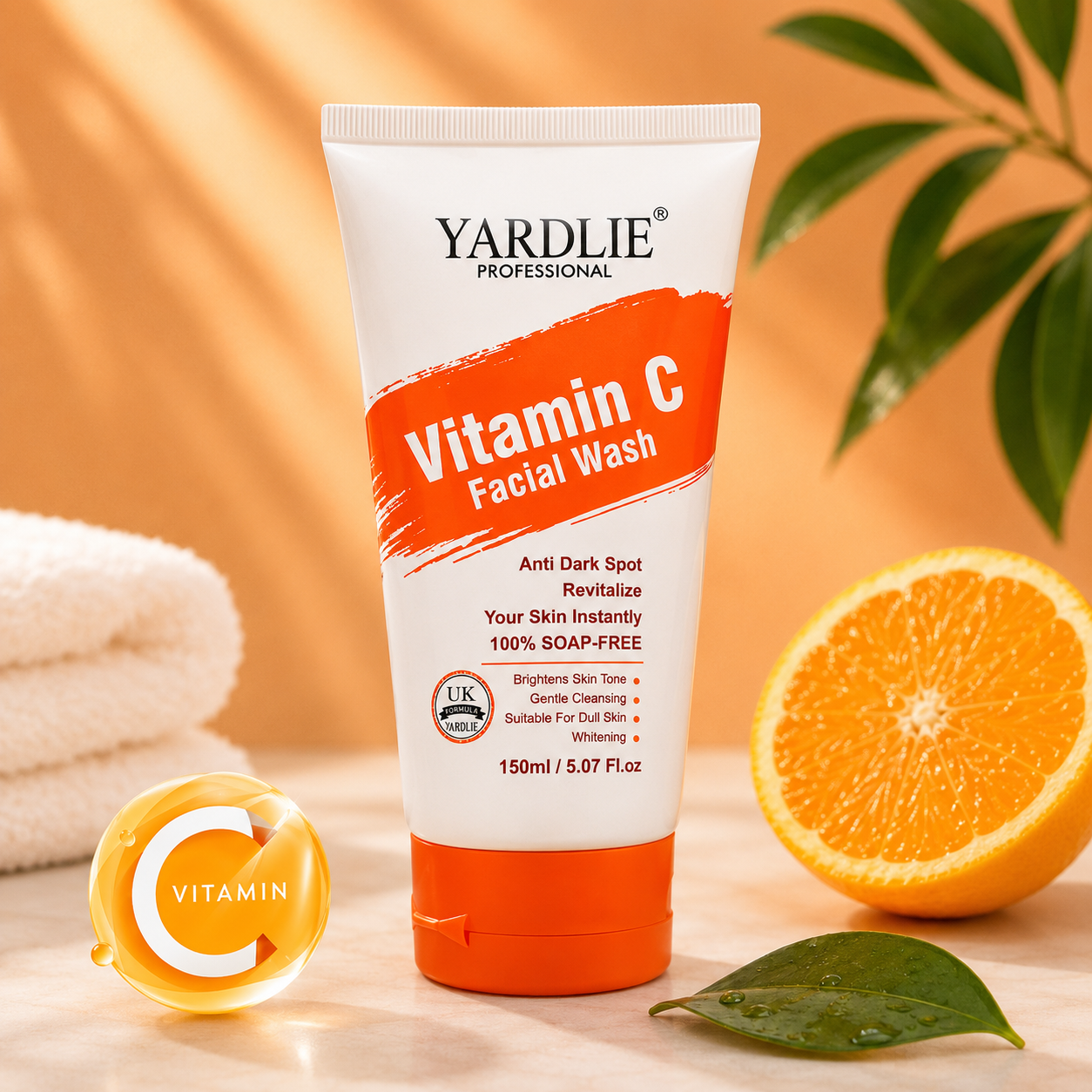 Yardlie Professional Vitamin C Facial Wash Brightening Face Cleanser 150ml