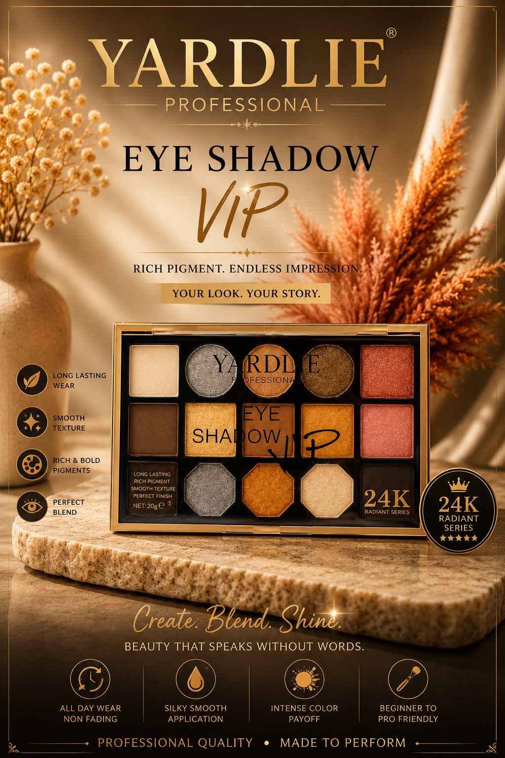 Yardlie VC B5 Eye Shadow VIP 24K Palette 01 2g x 15