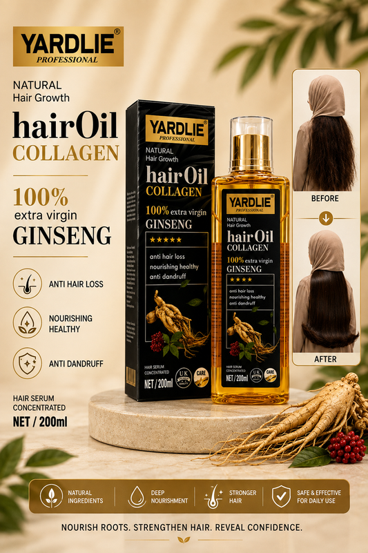 Yardlie Professional Hair Oil Collagen 100% Extra Virgin Ginseng 200ml