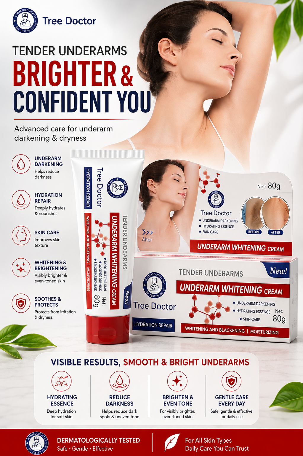 Tree Doctor Underarm Whitening Cream Brighten Even Tone Smooth