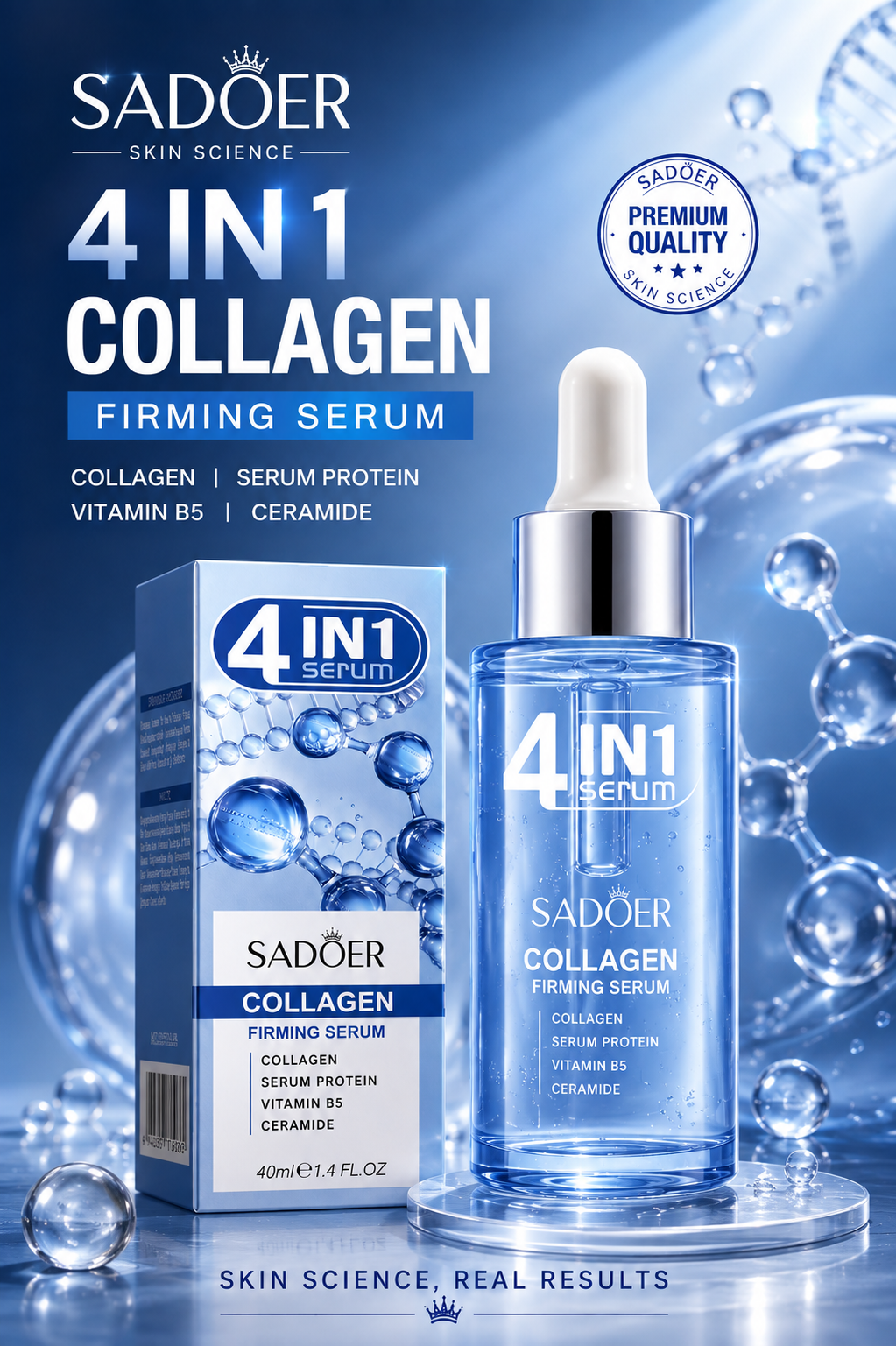Sadoer 4 In 1 Collagen Firming Serum Collagen Serum Protein Vitamin B5 Ceramide