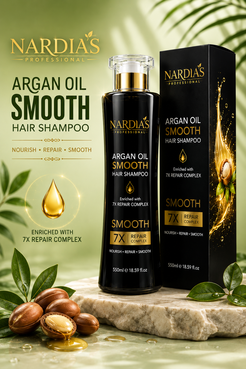 Nardias Professional Argan OiL Smooth Hair Shampoo
