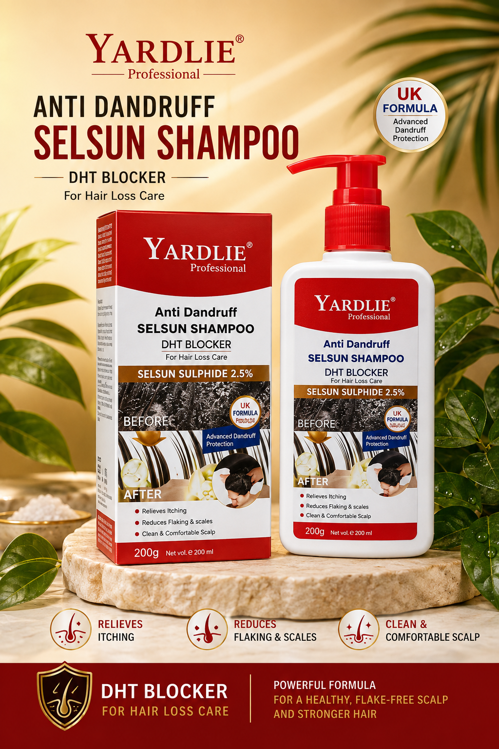 Yardlie Professional Anti Dandruff Selsun Shampoo  DHT Blocker Anti Hair Loss Conditioner