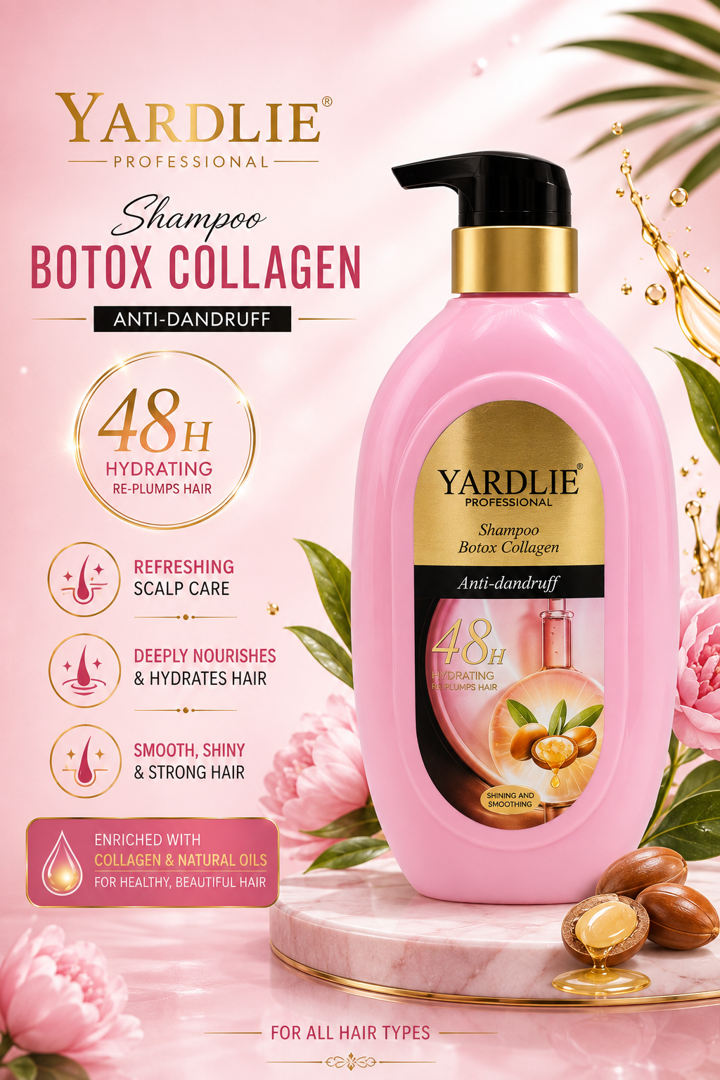 Yardlie Professional Shampoo Botox Collagen Anti dandruff