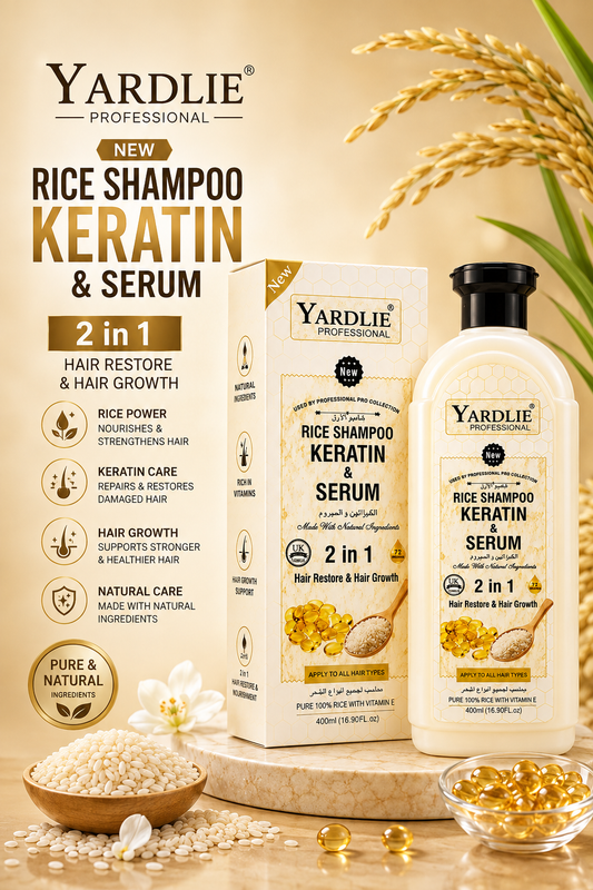 Yardlie Professional Rice Shampoo Keratin and Serum 2 In 1 Hair Restore and Hair Growth