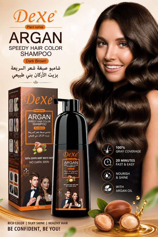 Dexe Speedy Hair Color Shampoo with Argan – Dark Brown 420ml