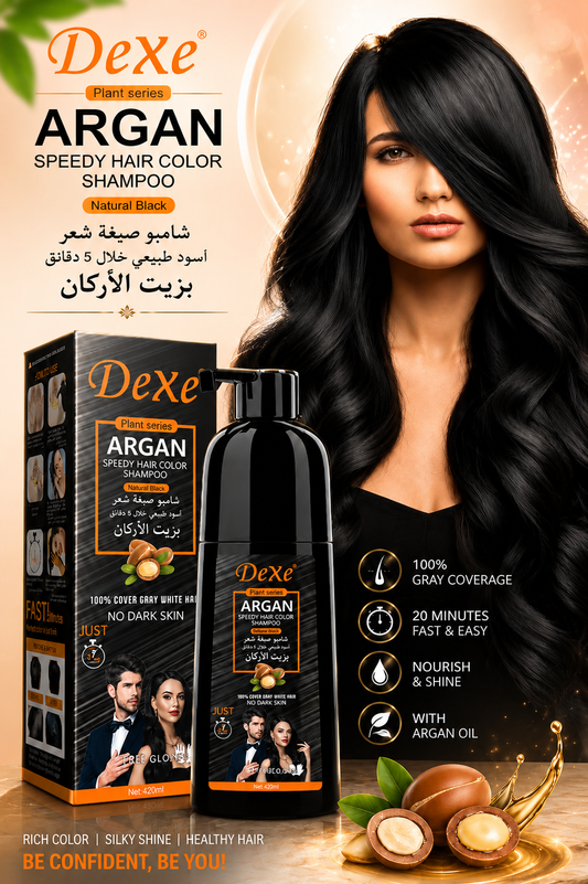 Dexe Hair Color Shampoo Argan Speedy – Natural Black 420ml