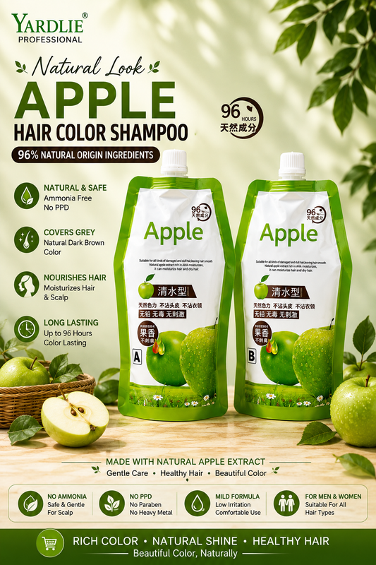 Apple Dark Brown Hair Color Cream Organic and Natural Ammonia Free Full Gray Coverage