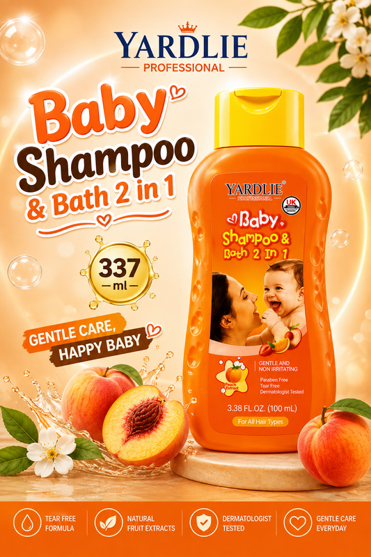 Yardlie Professional Baby Shampoo and Bath 2 in 1 Peach Essence 337ml