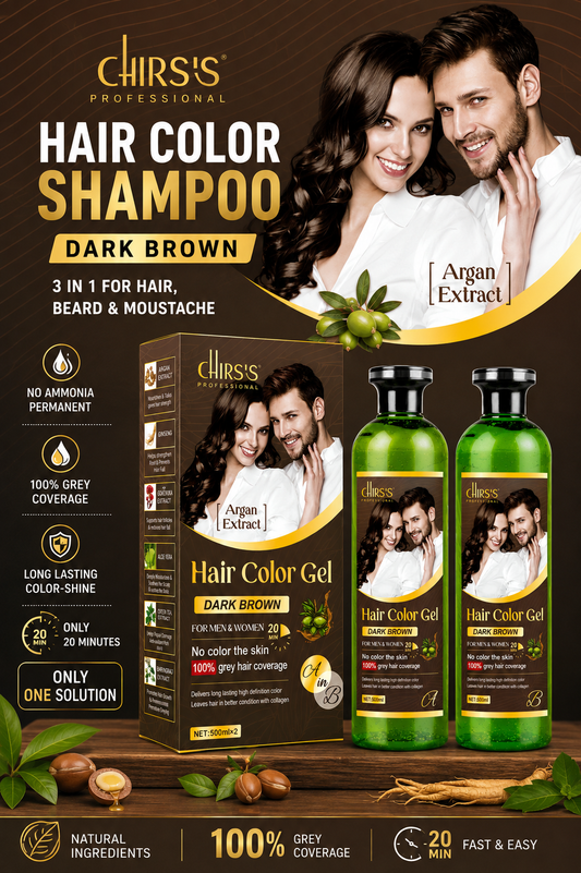 Chirs's Hair Color Gel Dark Brown For Men and Women 1000Ml