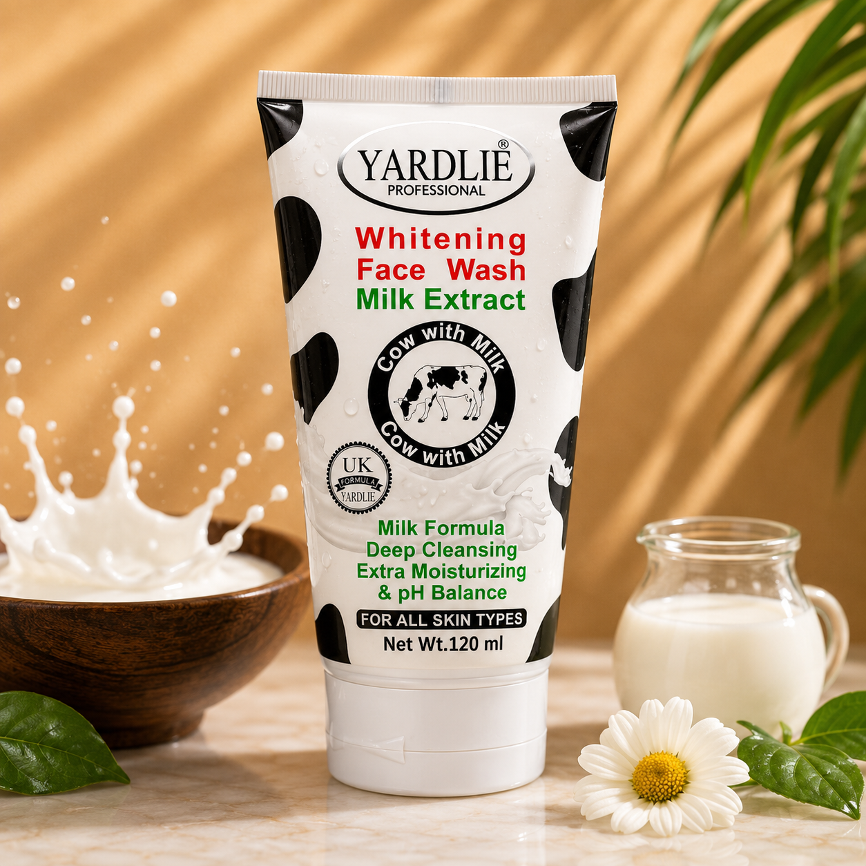 Yardlie Professional Face Wash | Cow with Milk | Extra Moisturizing | pH Balance | 120ML