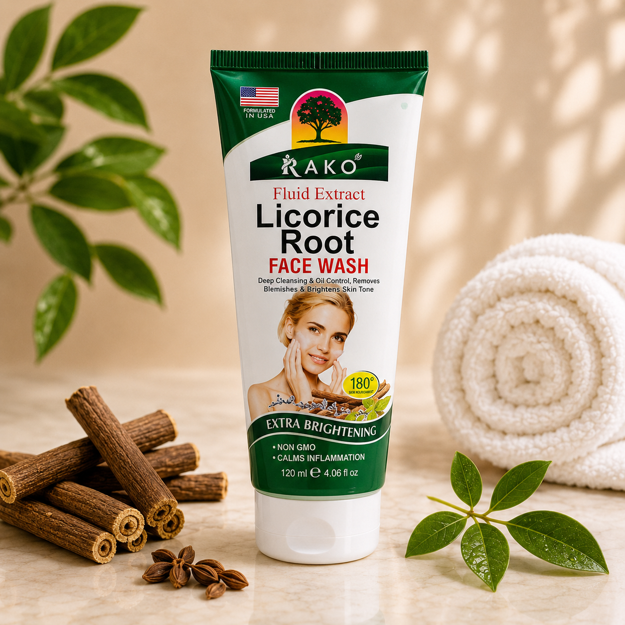 RAKO Licorice Root Face Wash | Brightening, Soothing & Clear Skin | 120ml