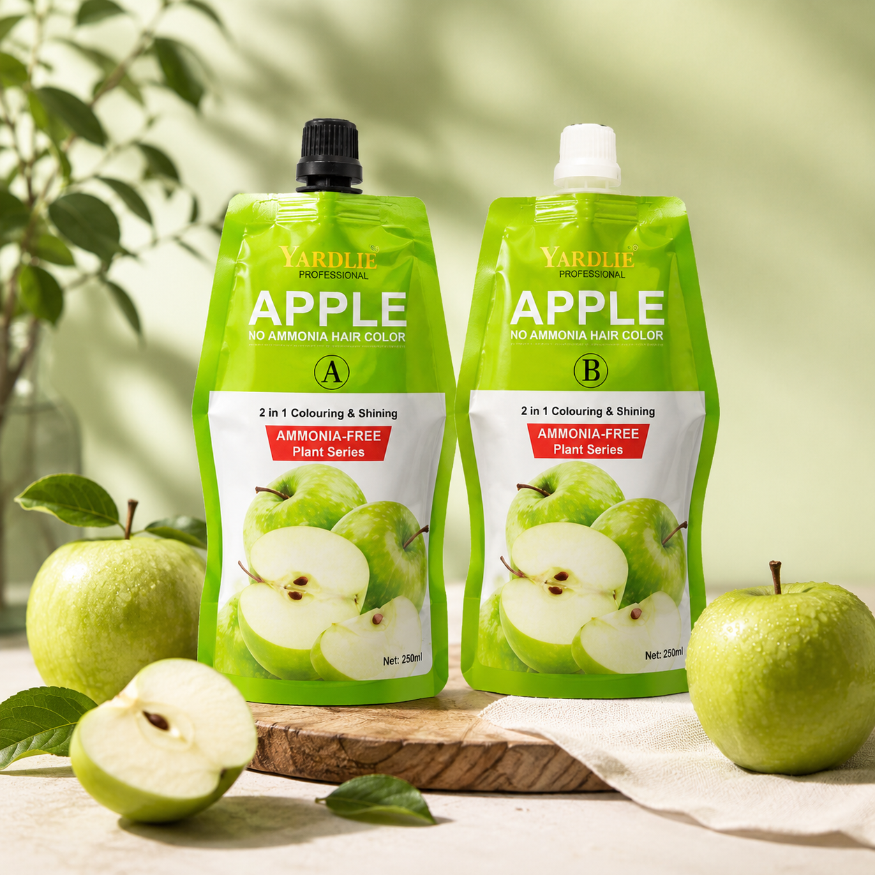 Yardlie Apple Dark Brown Hair Color Cream  (250ml X 2) Pack