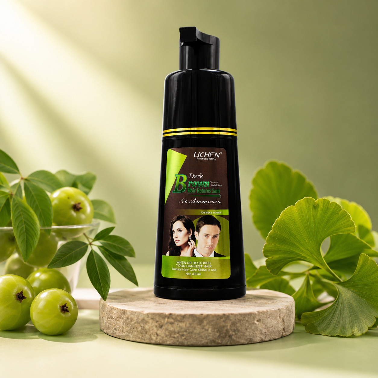 Lichen Professional Dark Brown Hair Color Shampoo 200ml