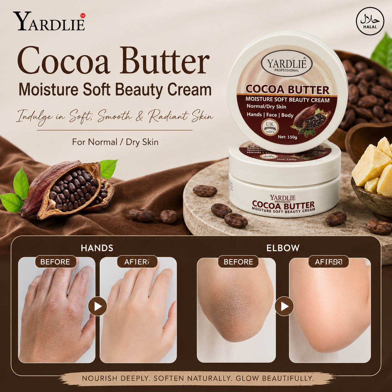 Yardlie UK Cocoa Butter Beauty Cream 150ML