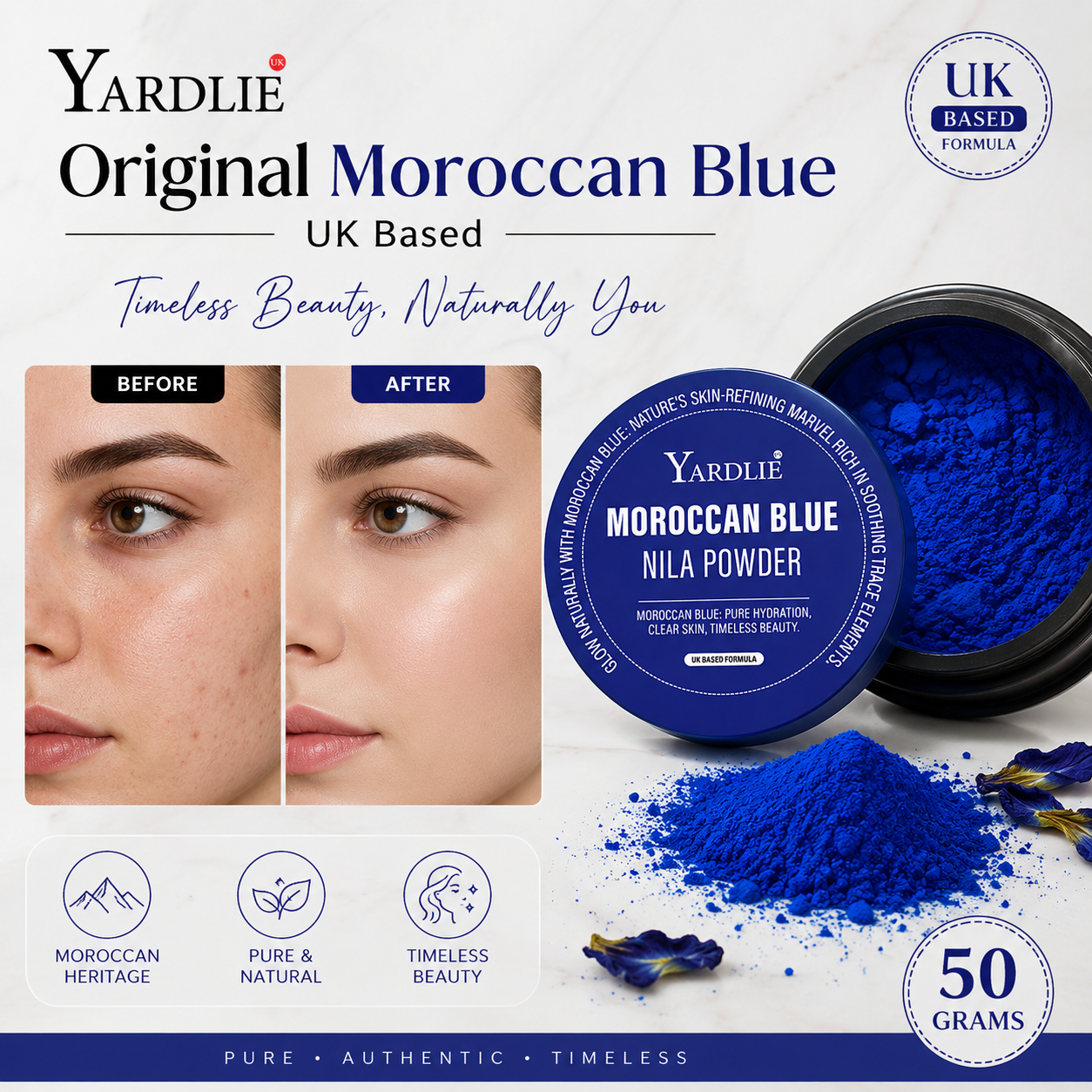 Yardlie Moroccan Blue Nila Powder Clay