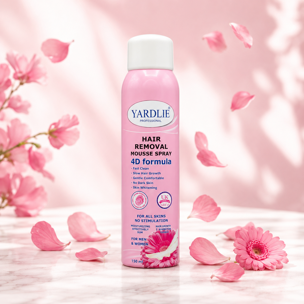 Yardlie Professional Hair Removal Mousse Spray 150ml | 4D Formula