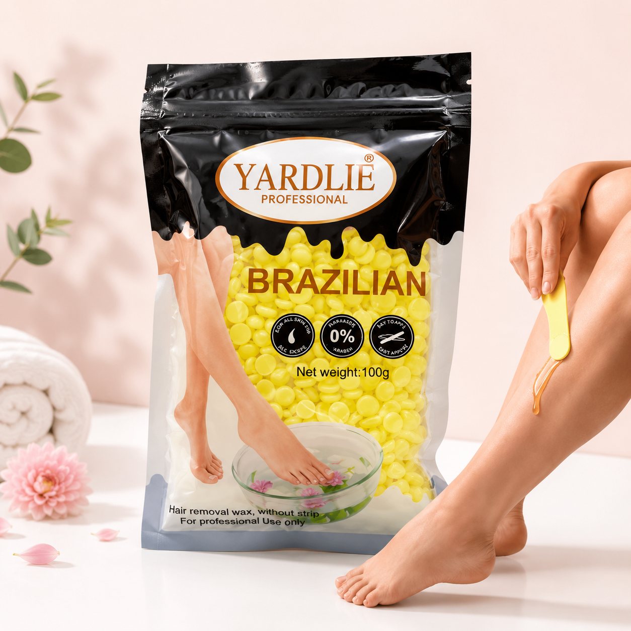 Yardlie Professional Brazilian Hair Removal Wax Without Strip for Professional Use | Sachet