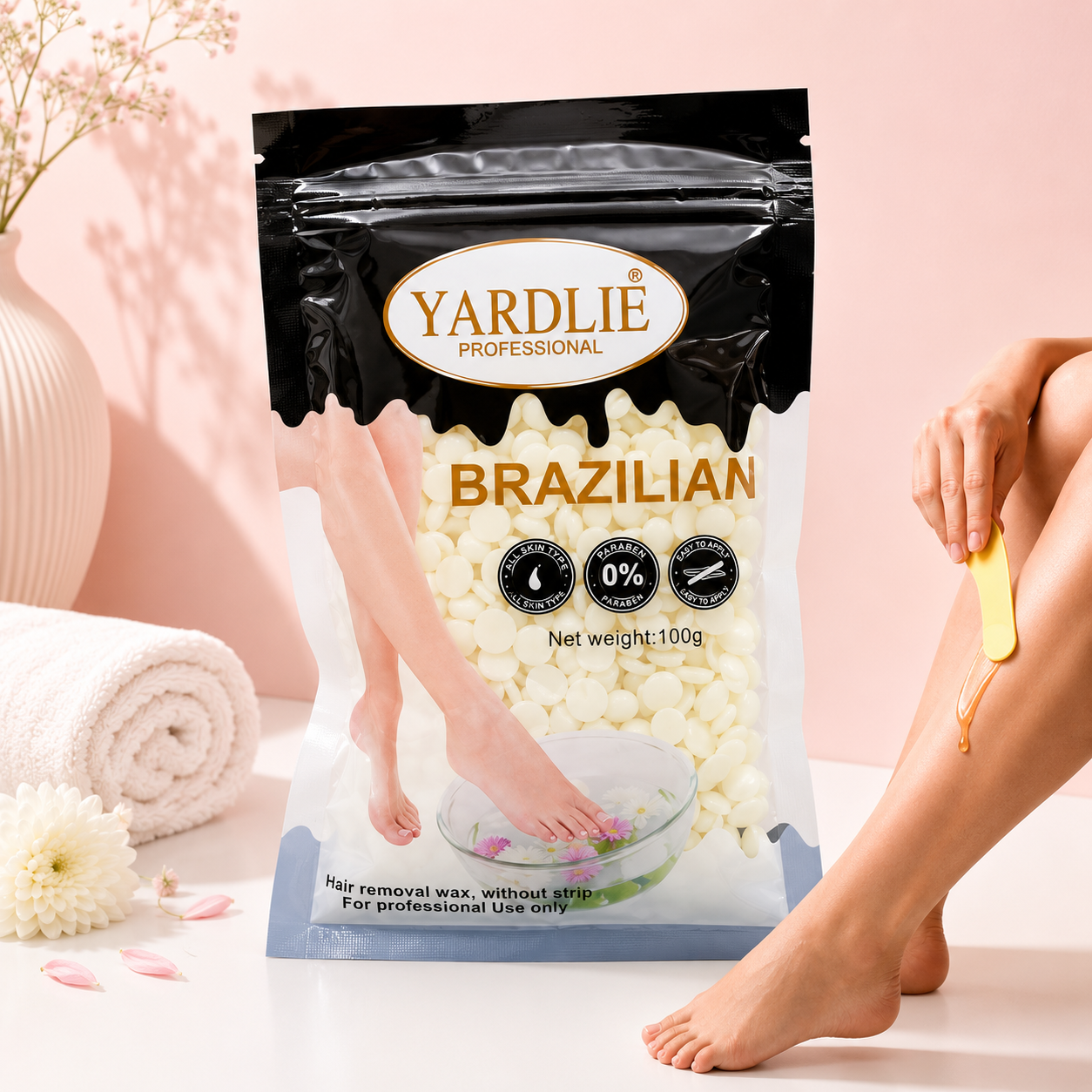 Yardlie Professional Brazilian Hair Removal Wax Without Strip for Professional Use | Sachet