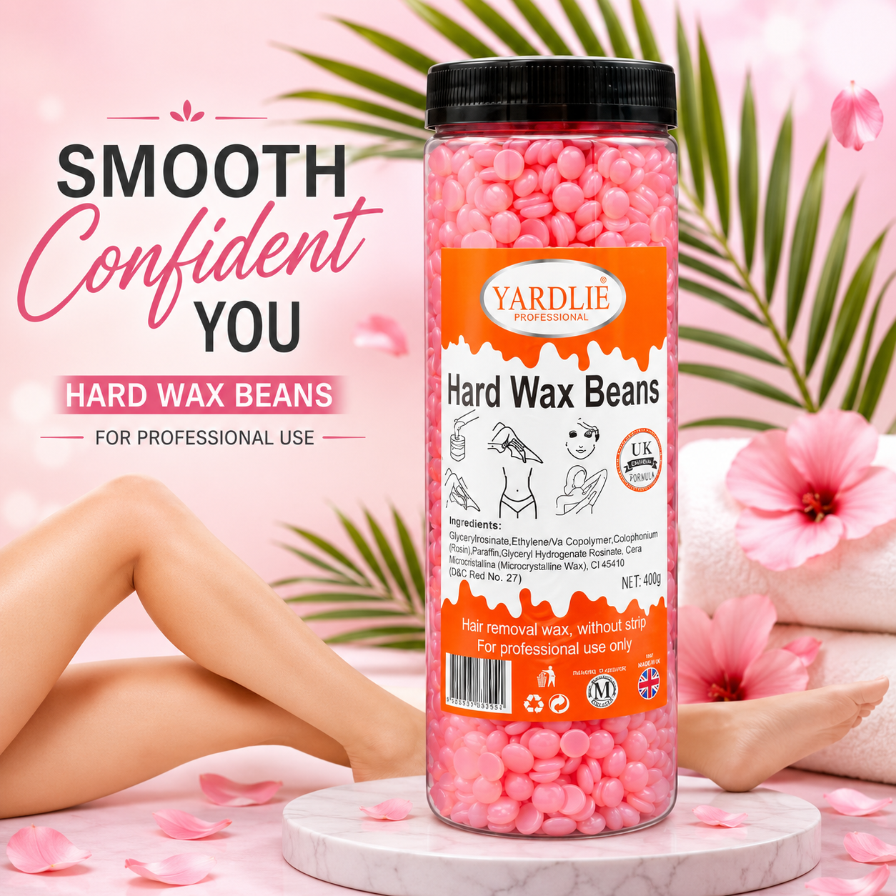 Yardlie Professional Wax Beans | Hard | Pink | 400g