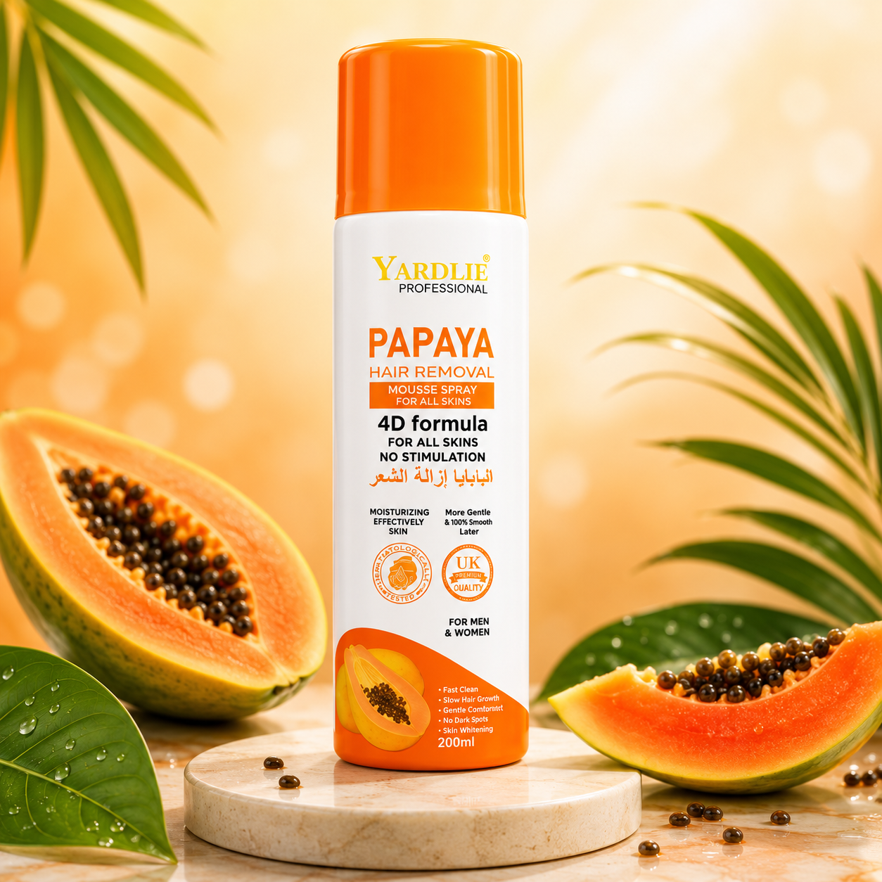 Yardlie Professional Papaya Hair Removal Mousse Spray for Men and Women 200ml