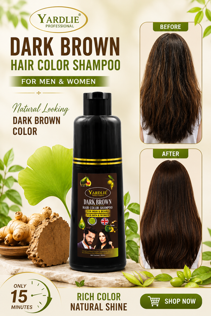 Yardlie Hair Color Shampoo – UK-Based  Dark Brown 200ML