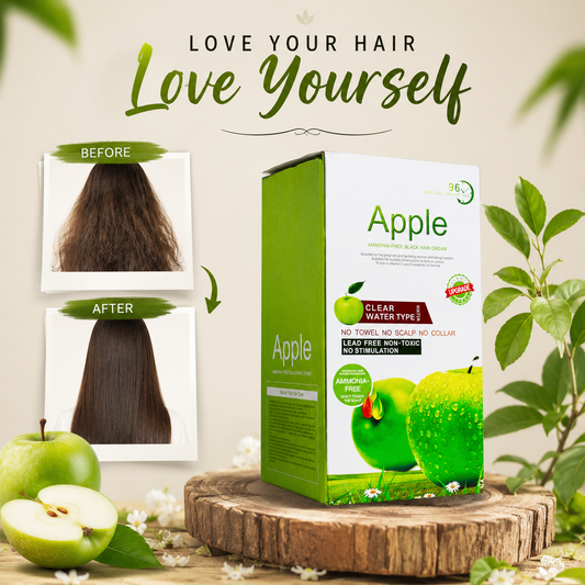 Apple Ammonia-Free Clear Water Hair Dye Cream – Natural Black 1000ml Duo