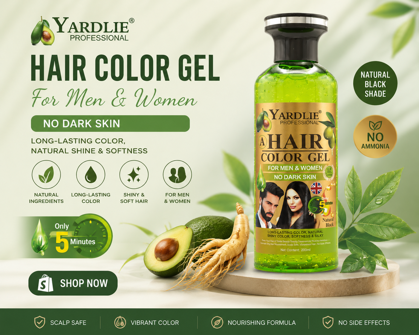 Yardlie Professional Dark Brown Hair Gel Mixing Paste