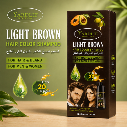 Yardlie Professional Light Brown Hair Color Shampoo 200ml