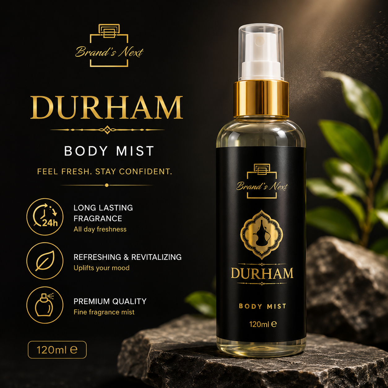 Brand’s Next Durham Body Mist 120ml Long-Lasting Fresh & Masculine Fragrance For Women