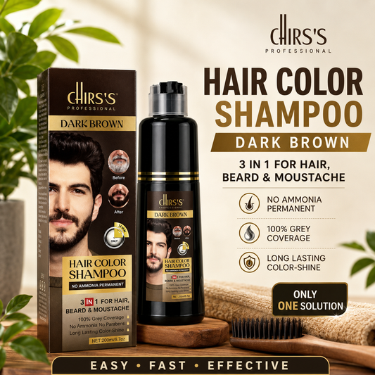 CHIRS'S Professional Dark Brown Hair Color 3 In 1