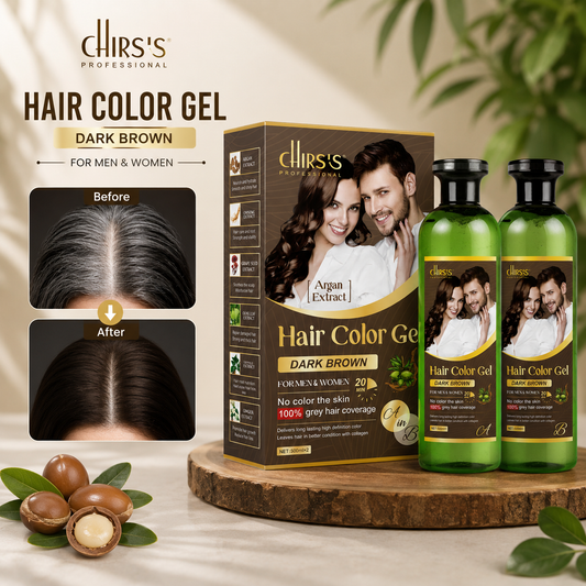 Chirs's Hair Color Gel Dark Brown For Men and Women 1000Ml
