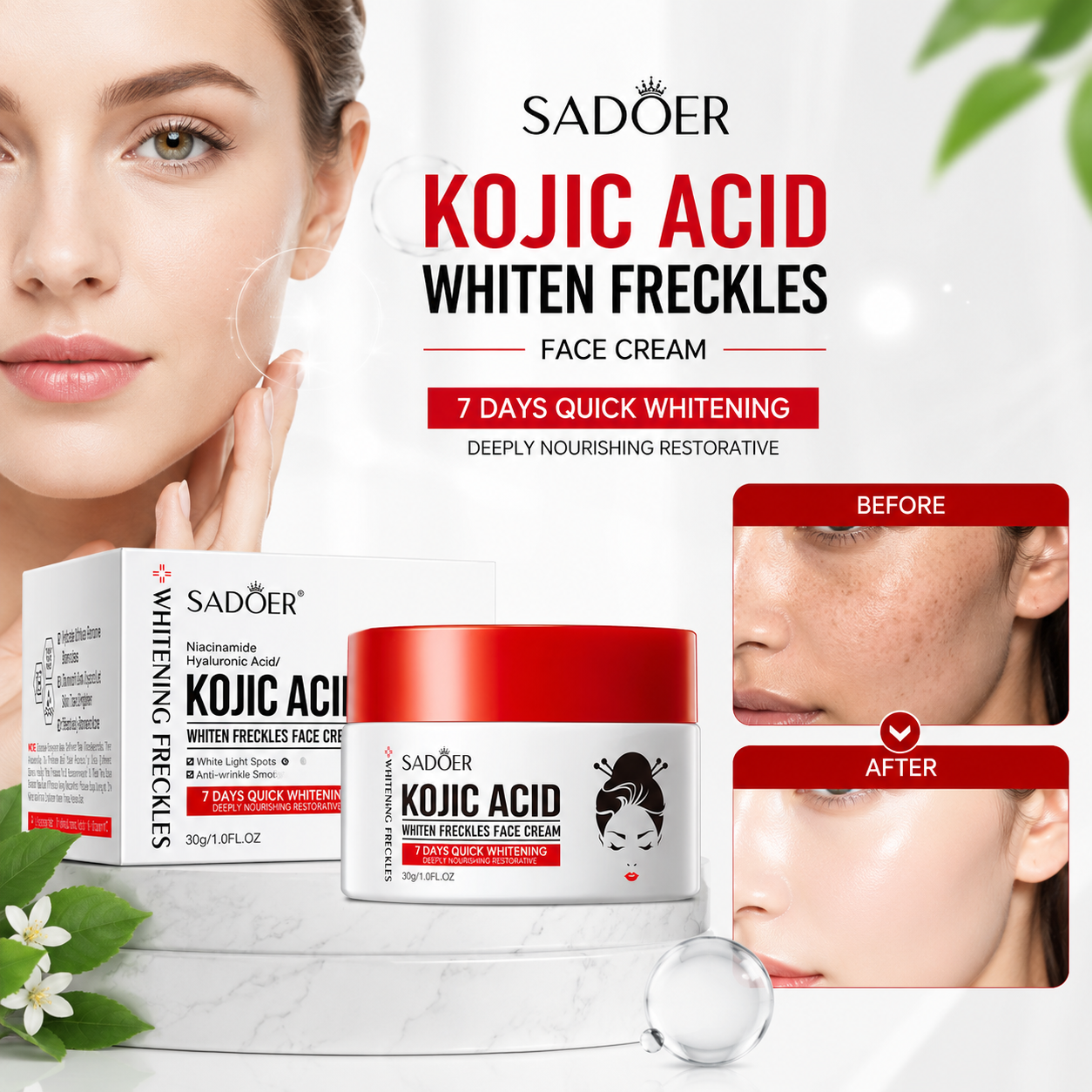 Sadoer Kojice Acid Whiten Freckles Face Cream