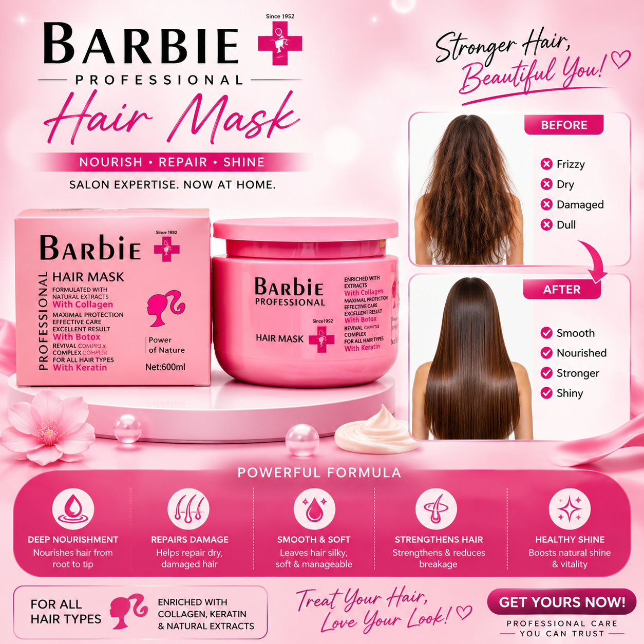 Barbie Professional Hair Mask Salon Expertise Now At Home