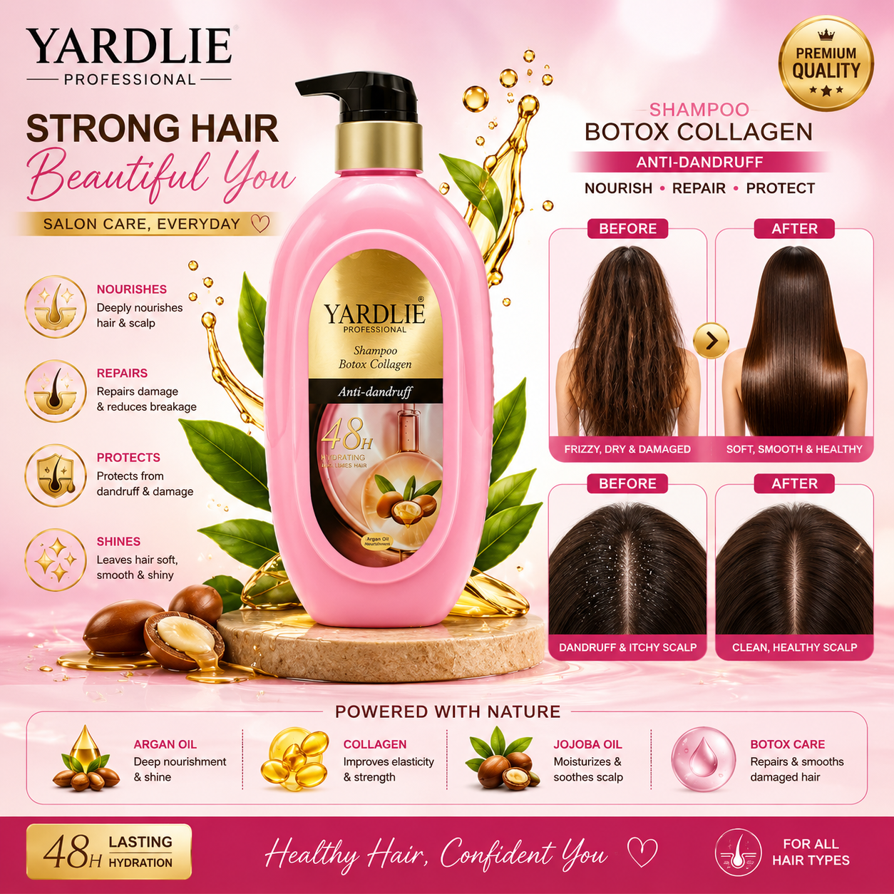 Yardlie Professional Shampoo Botox Collagen Anti dandruff