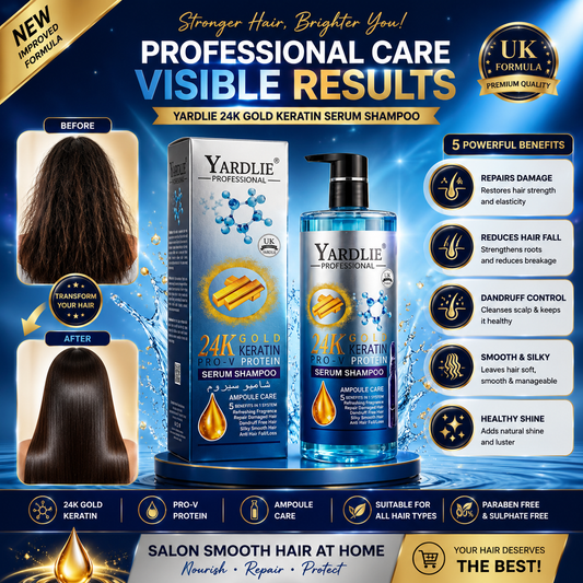 Yardlie 24K Gold Keratin Serum Shampoo Professional Care