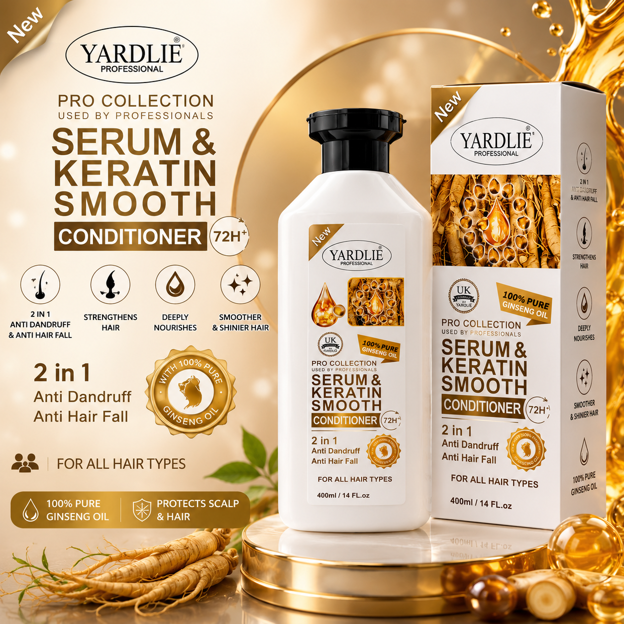 Yardlie Pro Collection Use By Professional Serum and Keratin Smooth Conditioner 72H