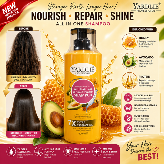 Yardlie Professional Honey And Avocado Anti Hair Loss Serum and Protein Shampoo