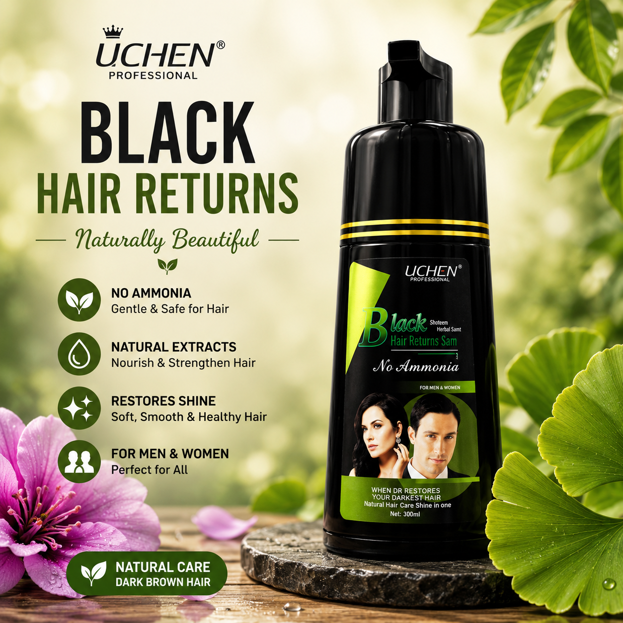 Lichen Professional Black Hair Color Shampoo Noni 200ml