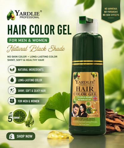 Yardlie Hair Color Gel Shampoo Natural Black 200ML