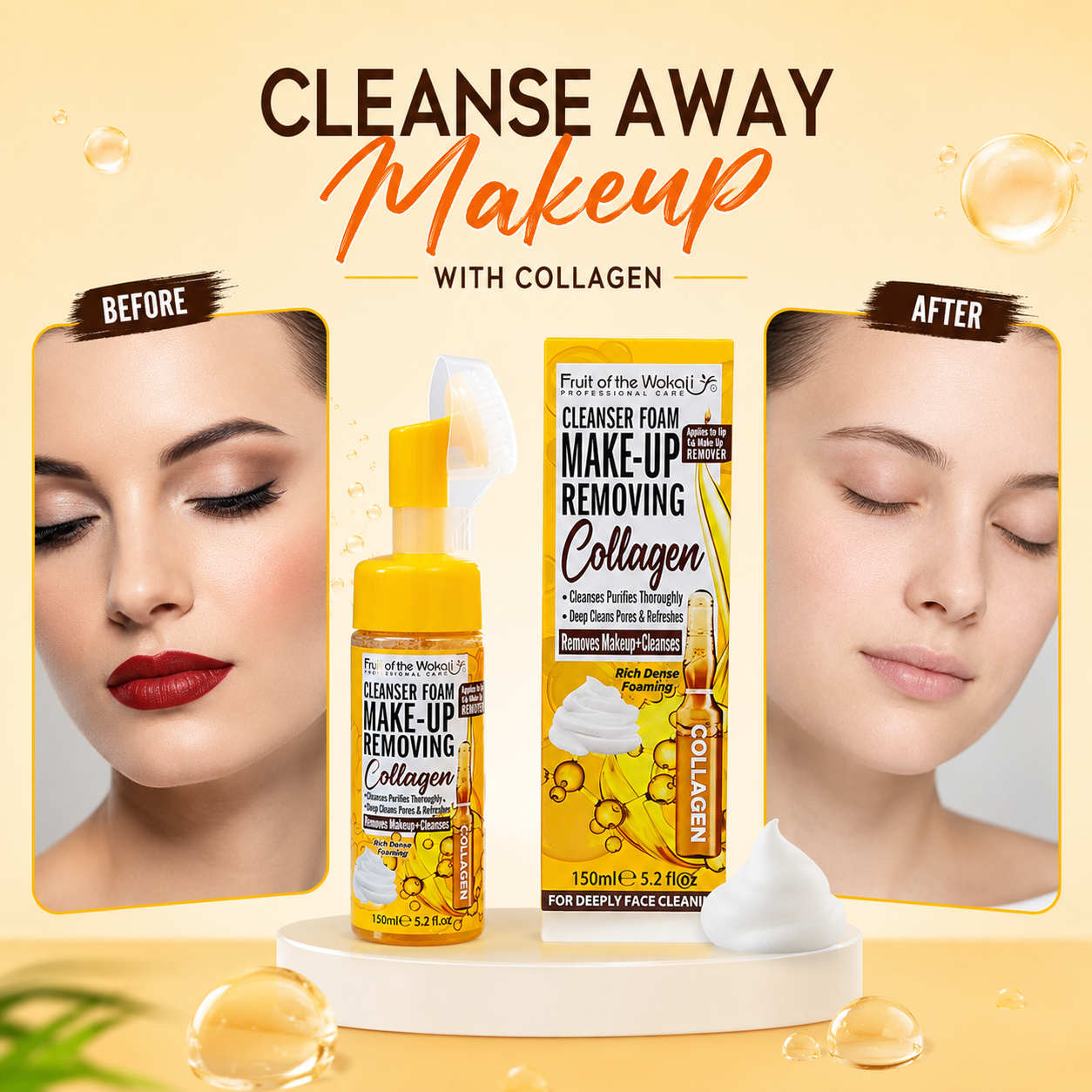 Fruit Of the Wokali Professional Care Cleanse Deep Cleanser Foam Collagen